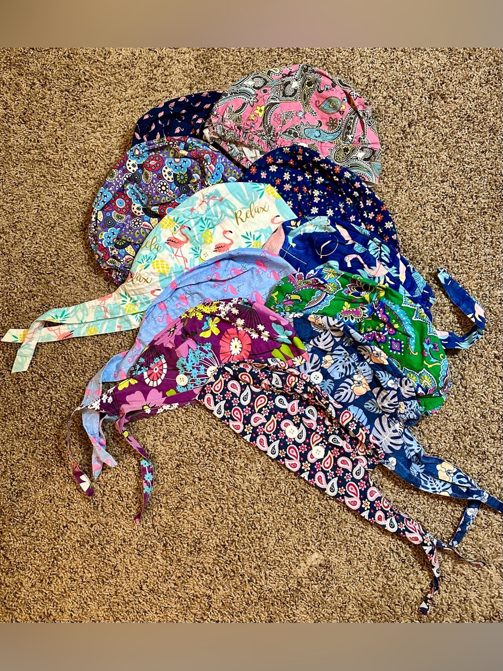 Lot of scrub caps 11 total.